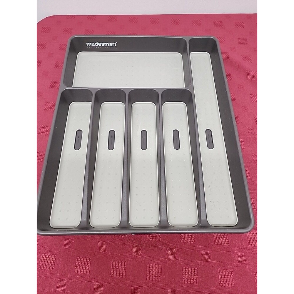 Madesmart Granite Flatware Caddy XL 6 Compartment 16 X 13